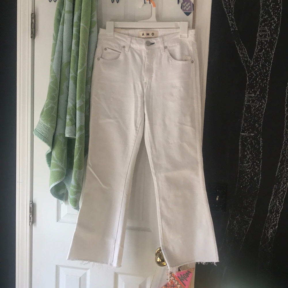 amo white kick crop jeans